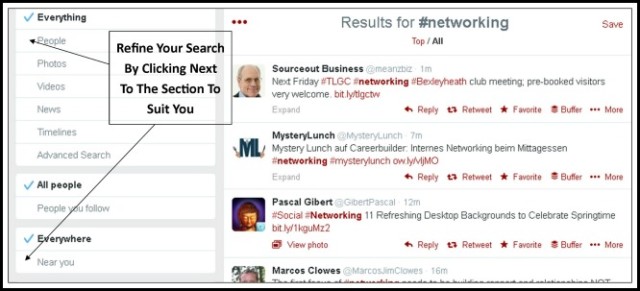 Twitter Networking Hashtag Screenshot